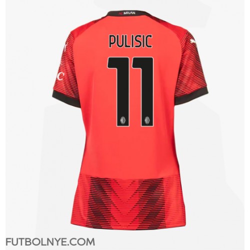 Camiseta AC Milan Christian Pulisic #11 Primera Equipación para mujer 2023-24 manga corta